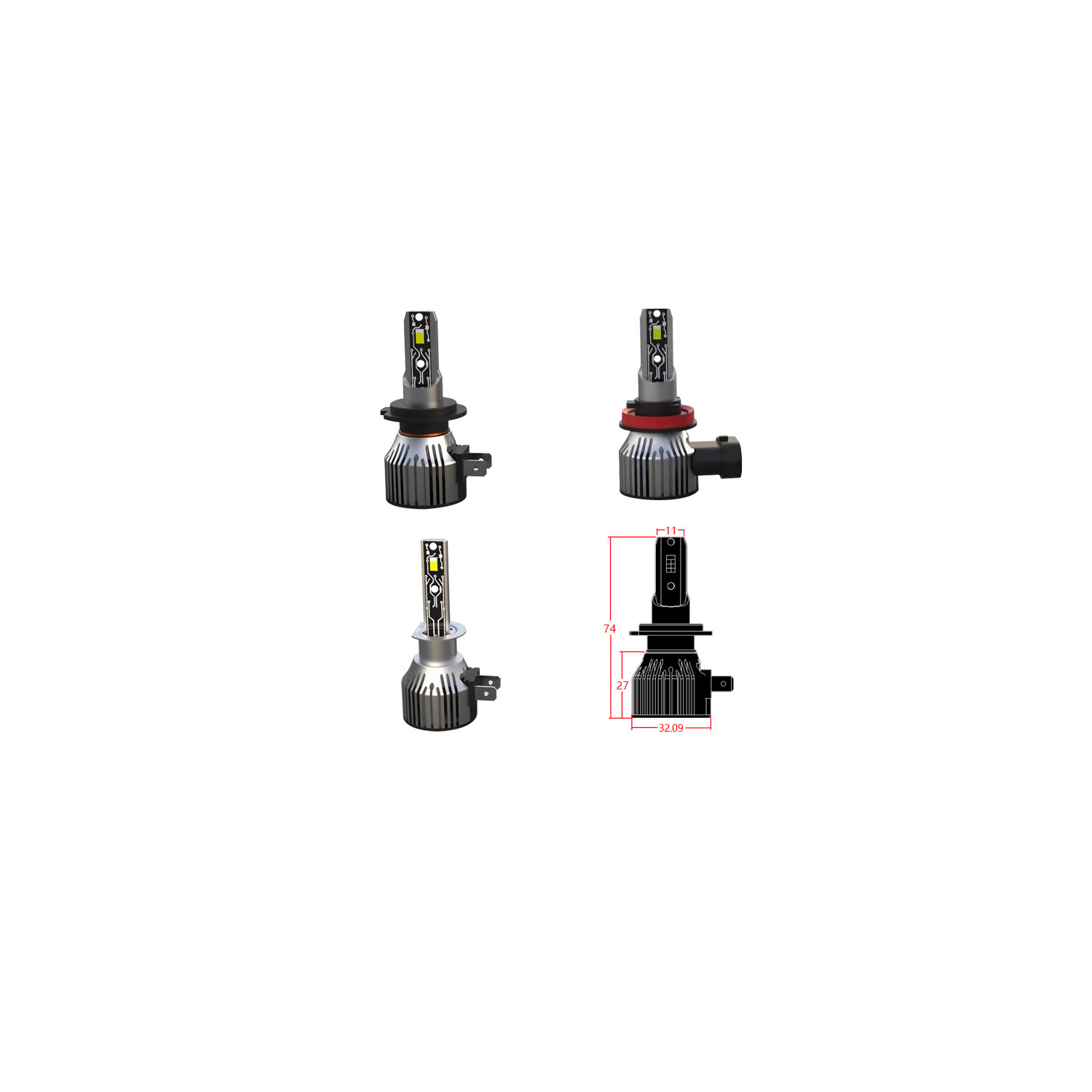 R10-H4 lamp 25W in line Specification drawing