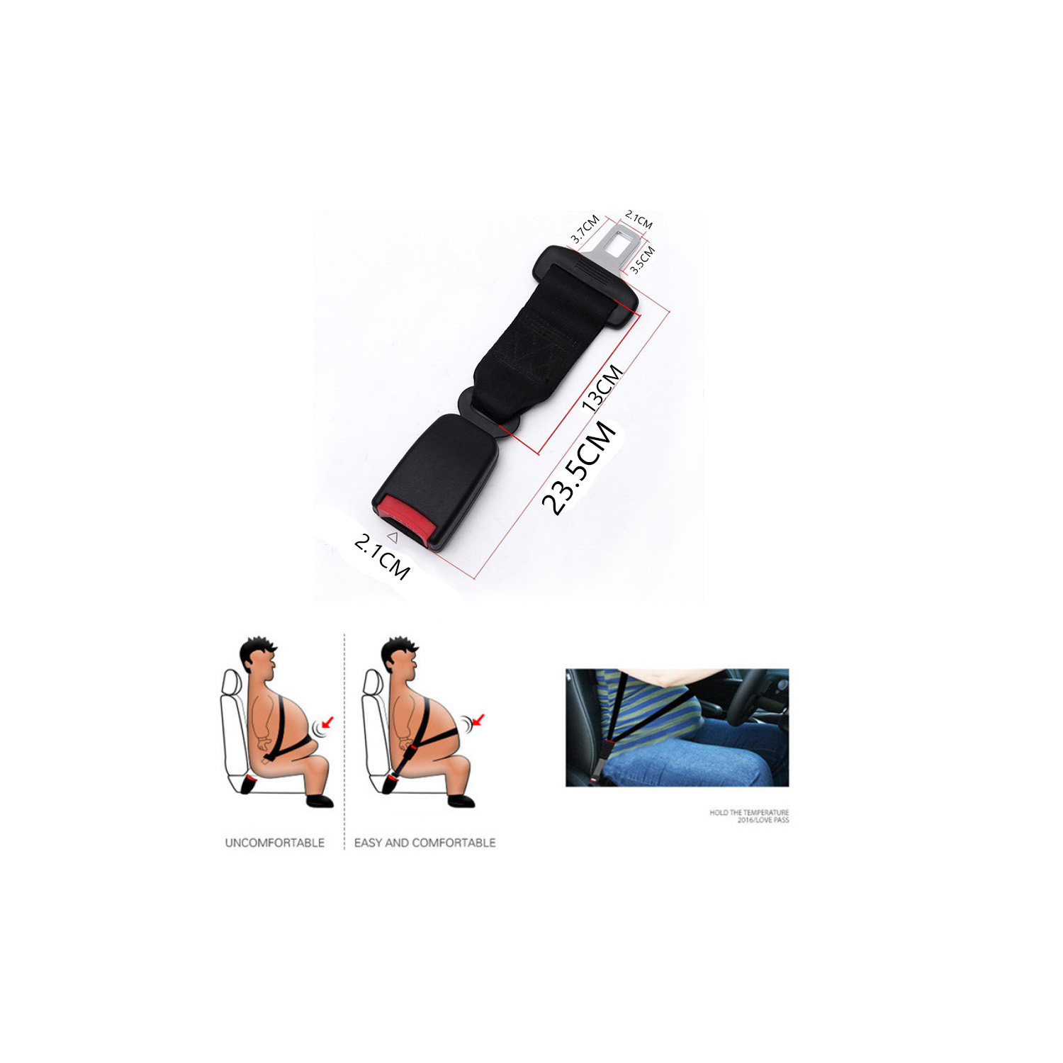 Car seat belt Extension Belt for heavy pregnant women Car seat belt extension belt Specification drawing