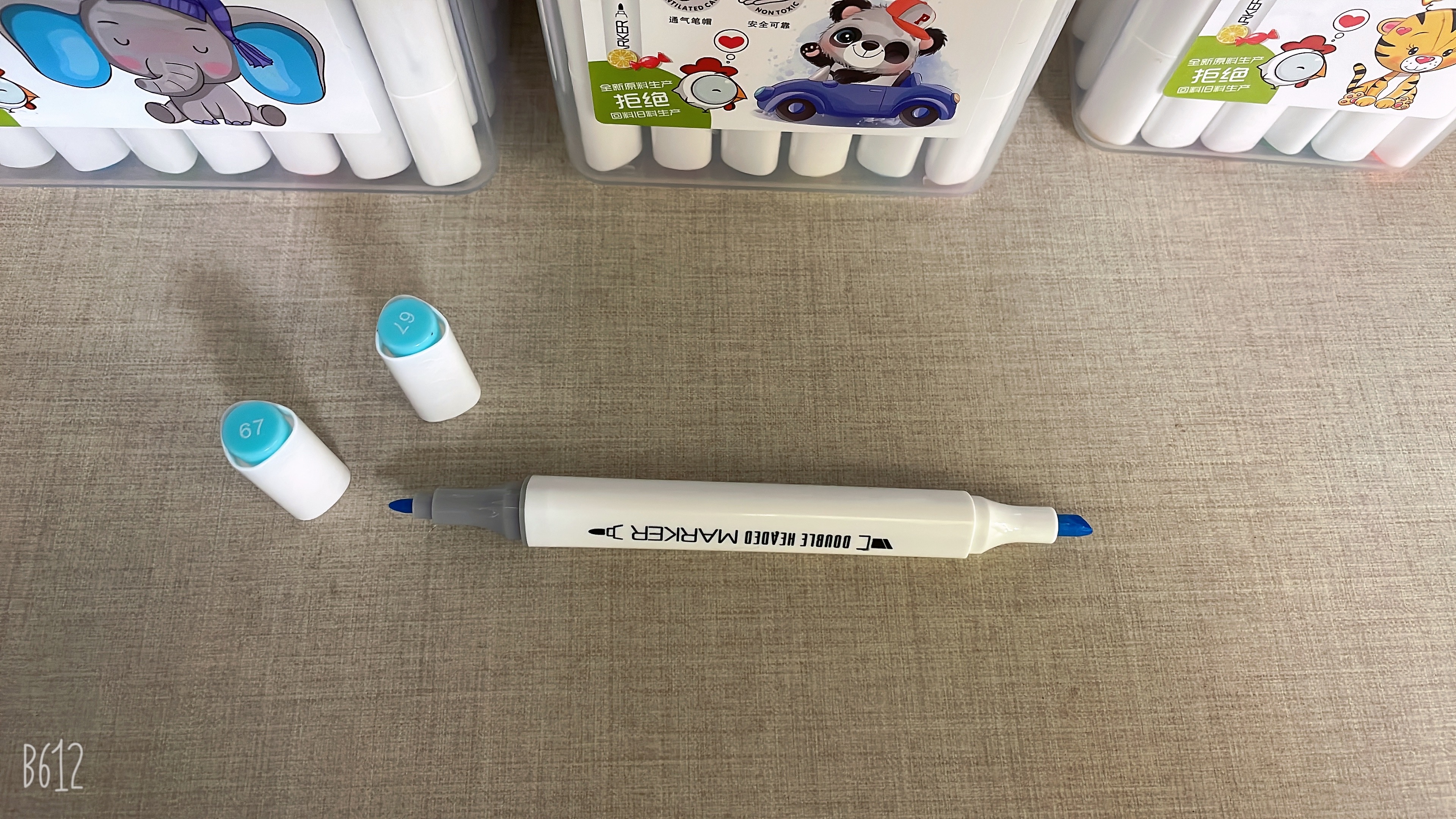 Double Head Waterborne Markers 12, 18, 24, 36 Colors Specification drawing