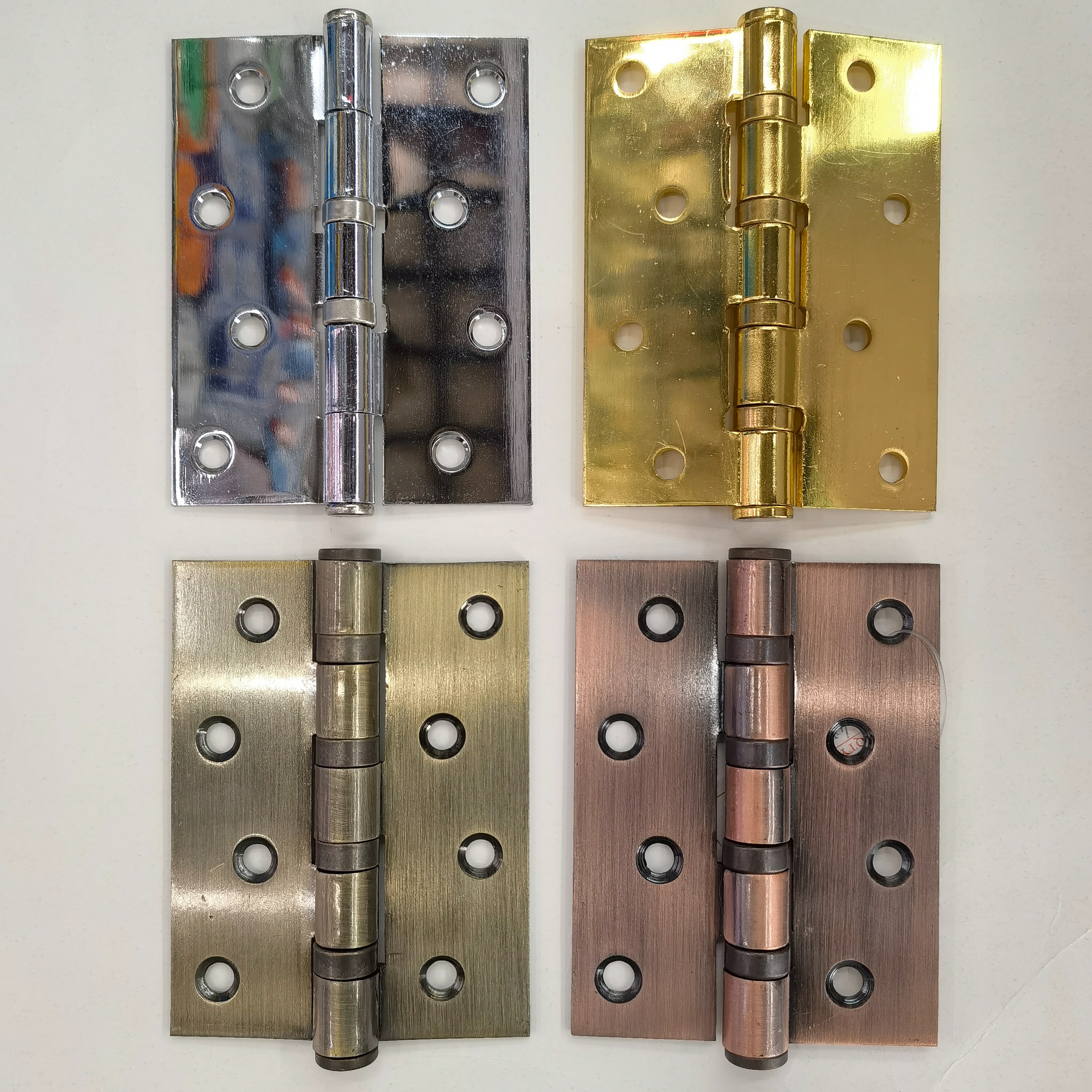 3/4/5 inch imitation gold hinge thickened iron hinge flat open cabinet door Wooden door home hardware accessories green bronze red copper bright chrome hinge full figure