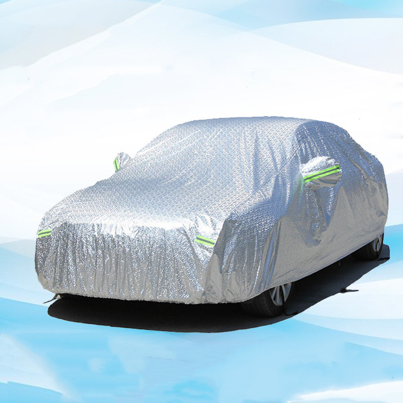 Car Coat Single Aluminum Film Full Cover Car Cover Four General Heat Insulation, Sun Protection, Rain And Dust Car Shade Qw216 full figure