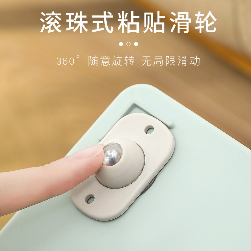 It can be attached to universal pulley shelf, roller, trash can, wheel, bottom of bed, and small casters at the bottom of the box thumbnail
