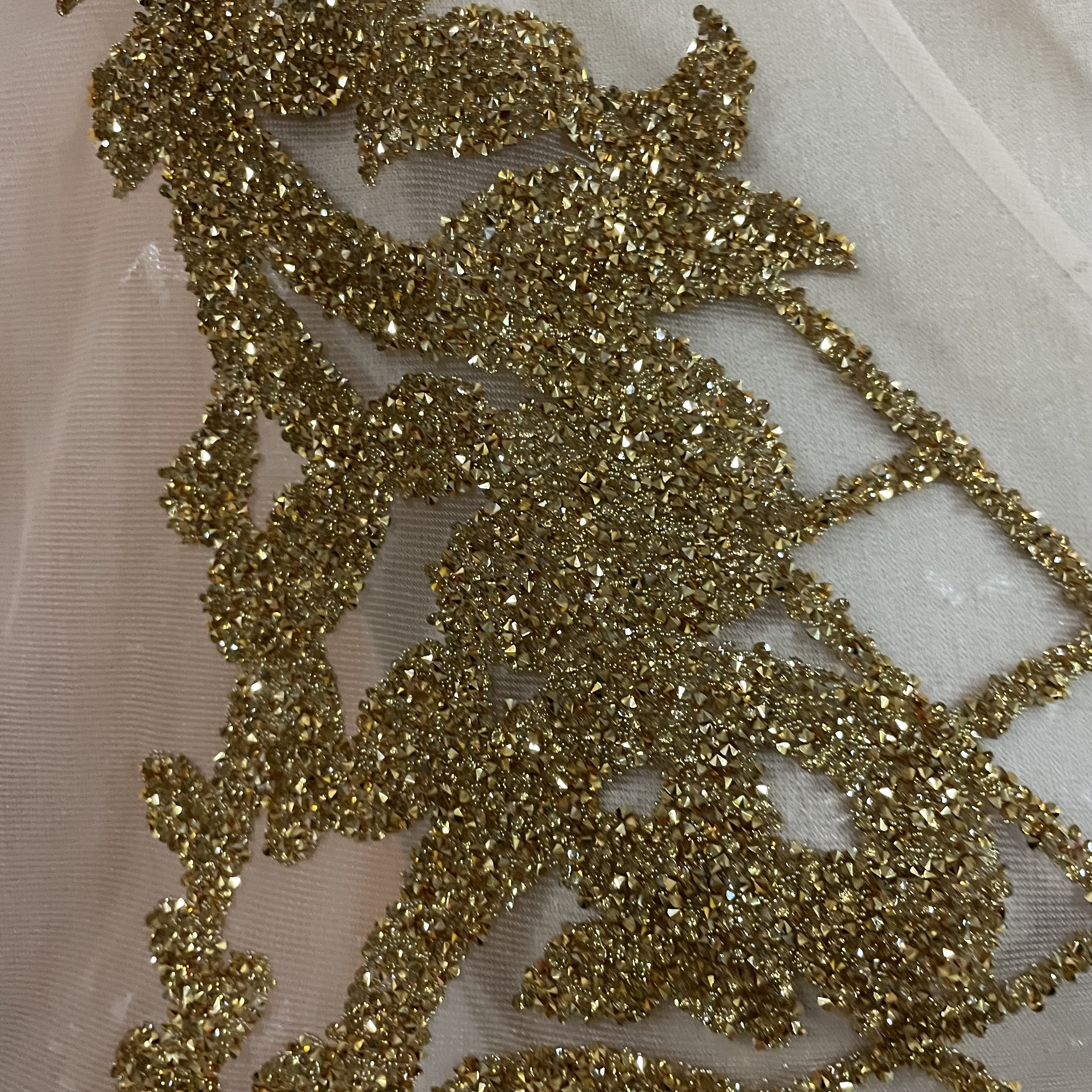 金色银色黑色树脂背胶烫钻图案 服装贴钻魔术贴布贴DIY外贸婚纱礼详情8