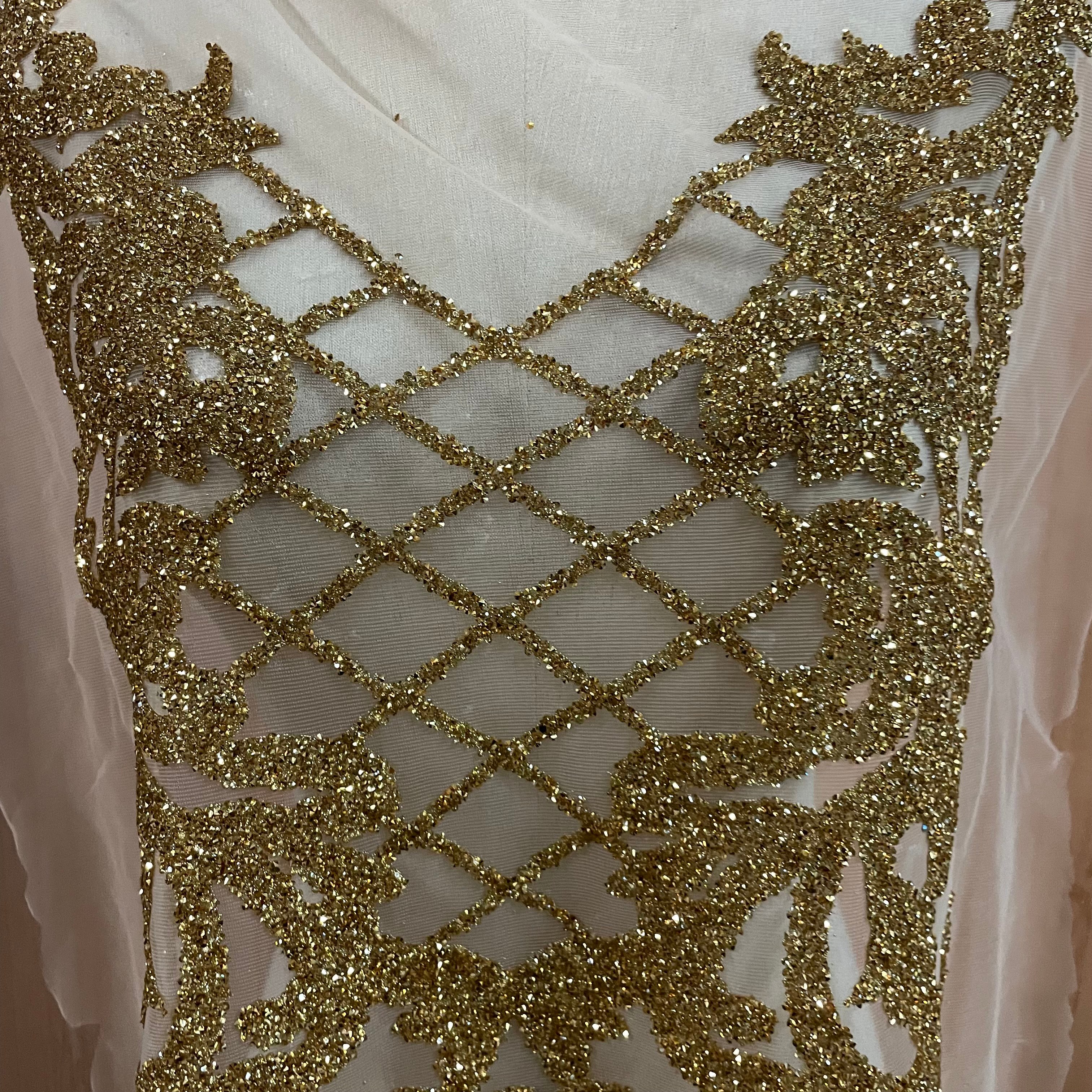 金色银色黑色树脂背胶烫钻图案 服装贴钻魔术贴布贴DIY外贸婚纱礼详情9