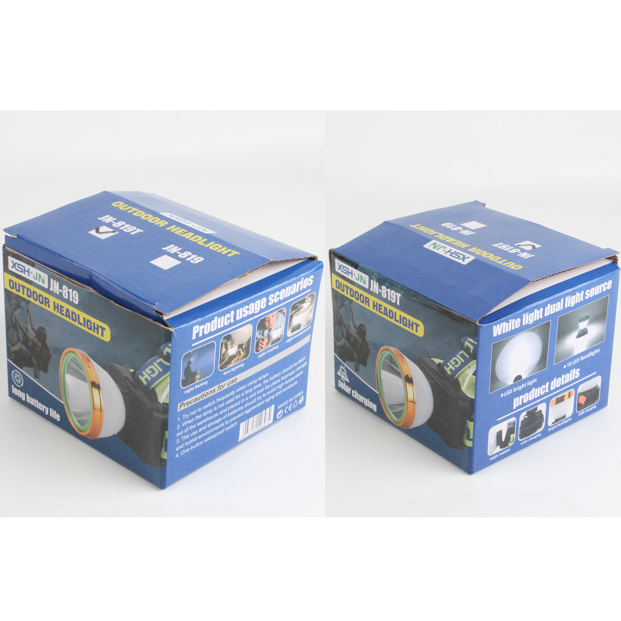 New USB plastic headlamp, telescopic zoom headlamp, high-power solar /USB charging headlamp, outdoor fishing headlamp, night fishing headlamp Application Scenario