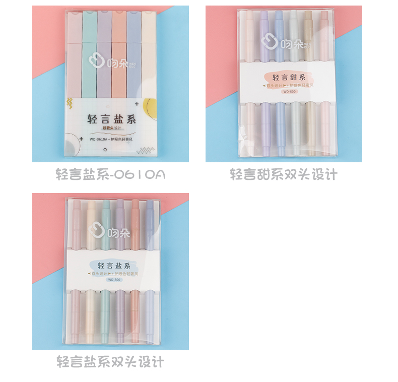 护眼荧光笔单头记号笔莫兰迪学生用彩色划重点笔记标记笔绘画笔记专用手账笔详情5