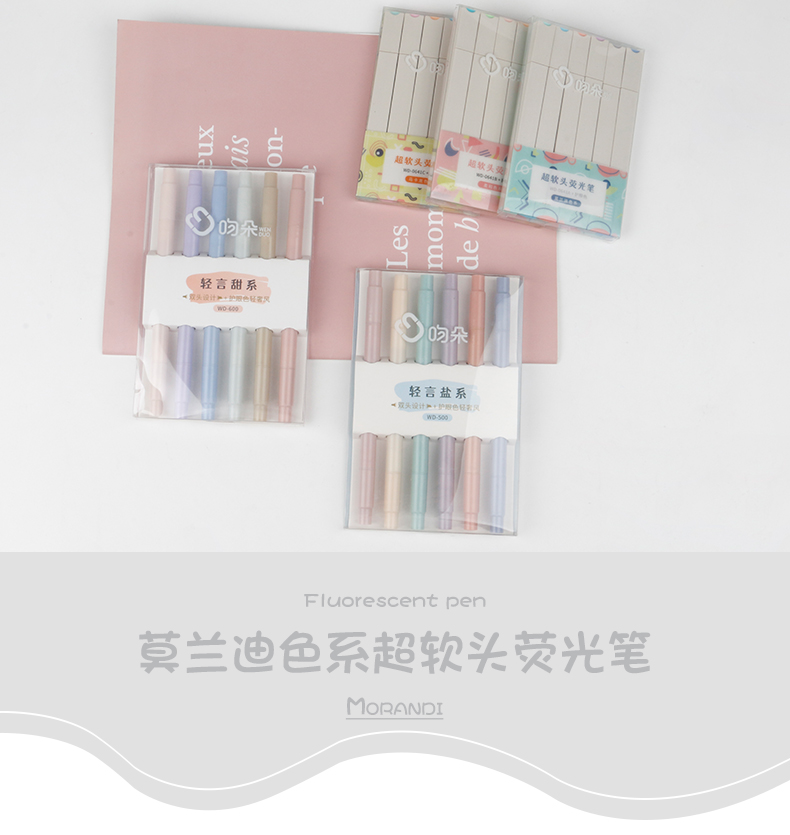 护眼荧光笔单头记号笔莫兰迪学生用彩色划重点笔记标记笔绘画笔记专用手账笔详情1