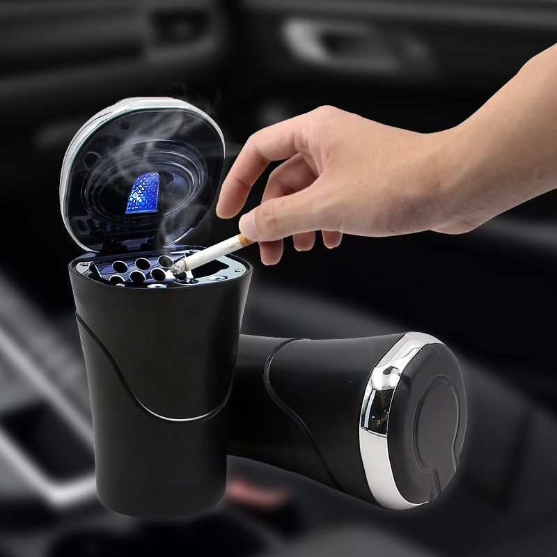 Automotive supplies Automotive interior supplies Automotive on-board ashtray with light and cover creative ashtray QW222 thumbnail