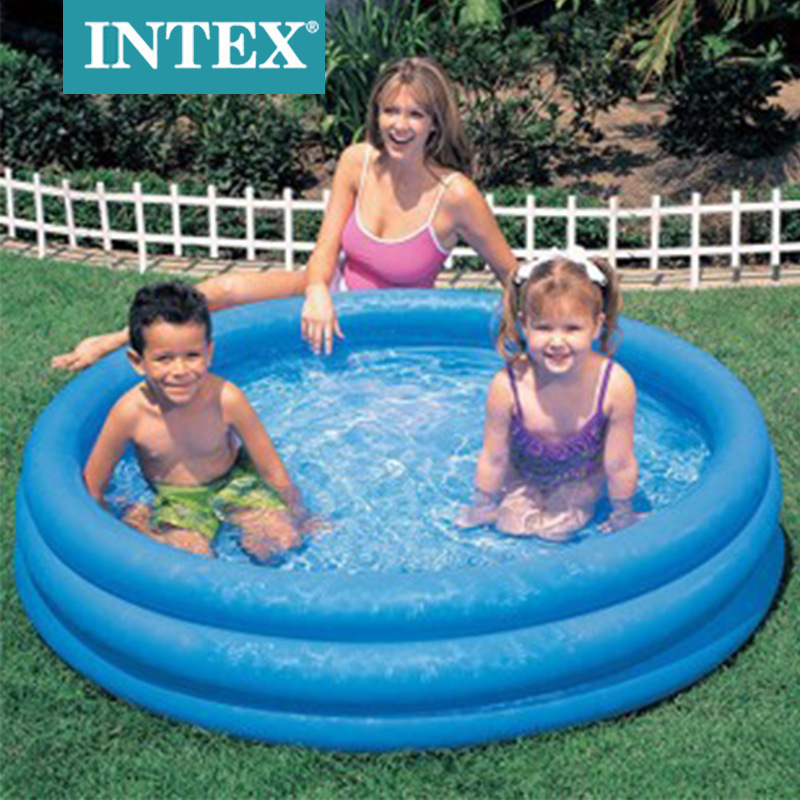 INTEX59416蓝色三环水池家庭充气水池儿童泳池水池戏水池批发直供详情4