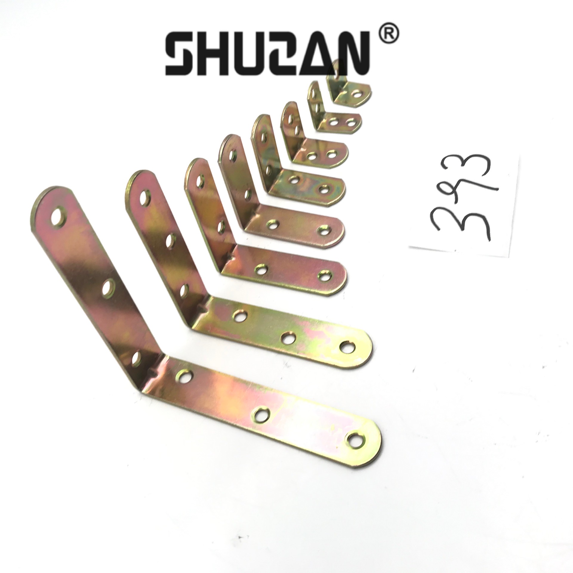 Rich manufacturers direct sales color zinc zinc alloy 90 degree right Angle fixer L-bracket connector furniture thickened bracket
