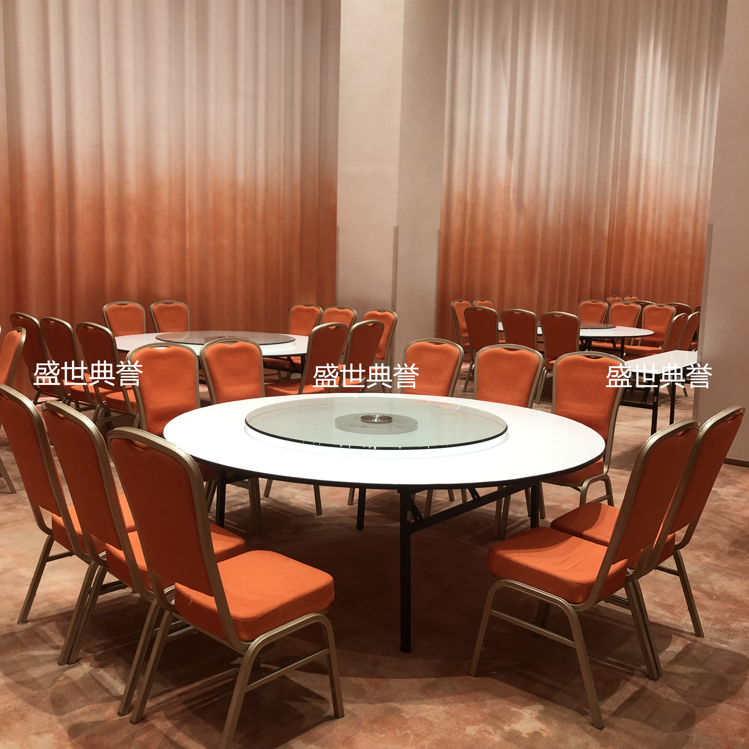 Shenyang International Hotel Banquet furniture, star-rated hotel wedding banquet tables and chairs, banquet center aluminum alloy chairs, conference chairs