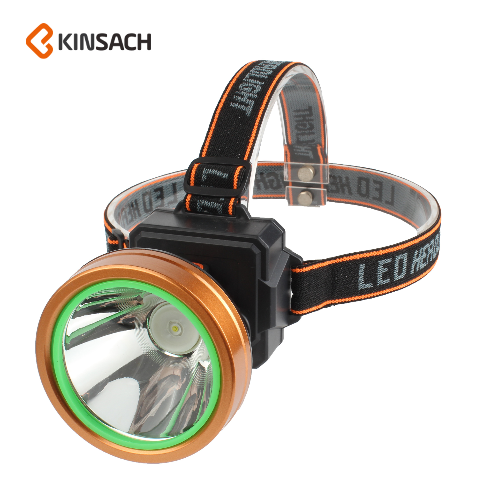 Super bright OSL headlight Rechargeable strong light Mining headlight Fishing headlight DC flat plug light ABS headlight