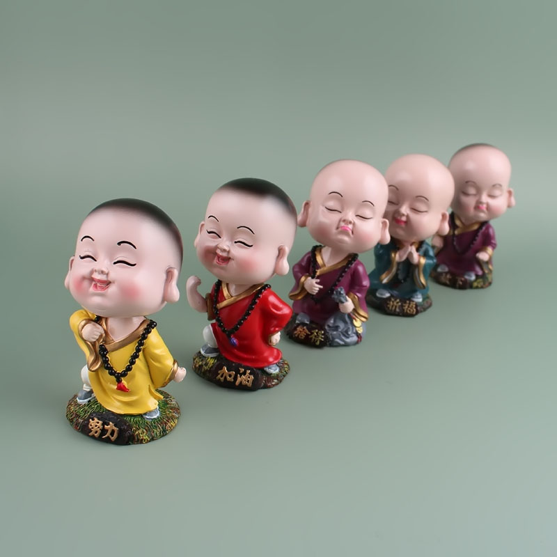 工厂直销 摇头佛树脂汽车摆件励志小和尚家居摆件定制批发详情4