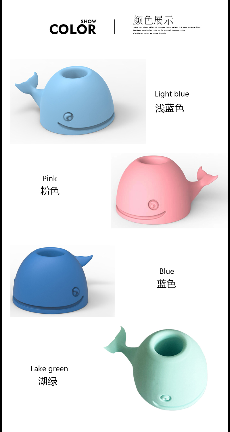 物叠生 创意可爱鲸鱼牙刷架牙刷座 桌面办公小鲸鱼笔插 三色可选详情3