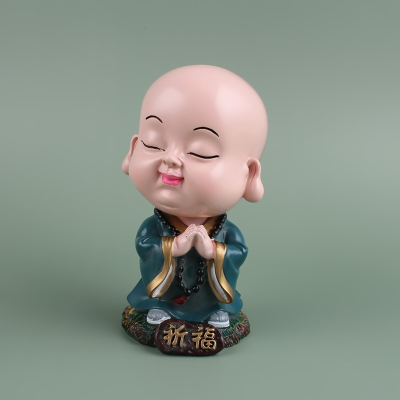 工厂直销 摇头佛树脂汽车摆件励志小和尚家居摆件定制批发详情9