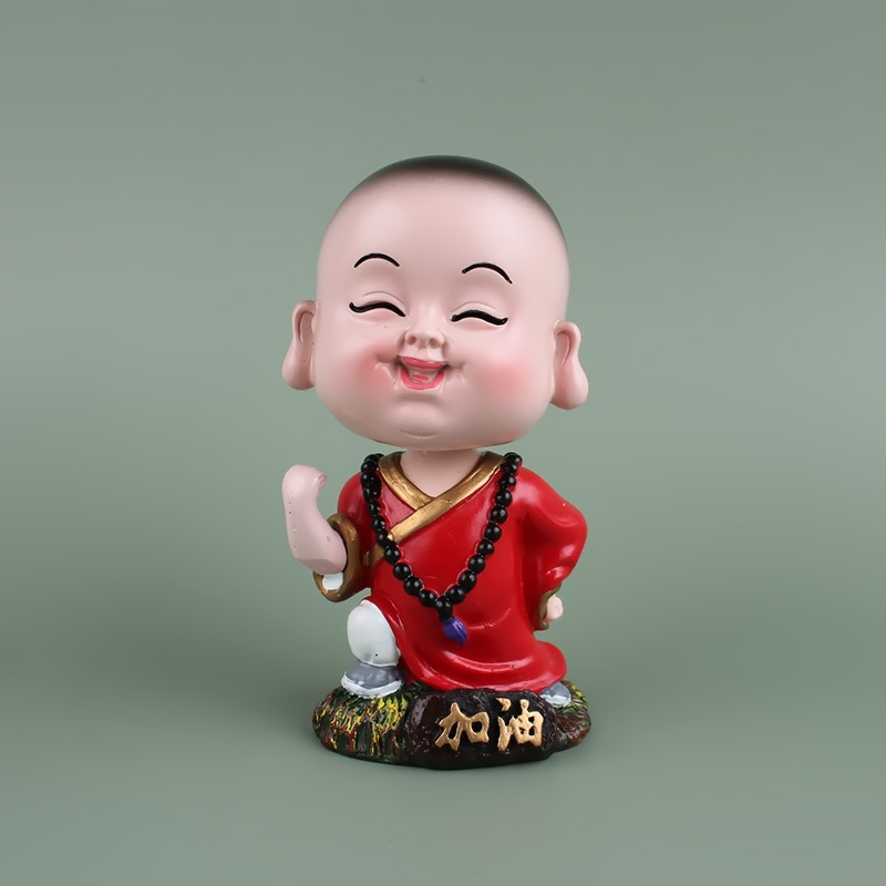 工厂直销 摇头佛树脂汽车摆件励志小和尚家居摆件定制批发详情7