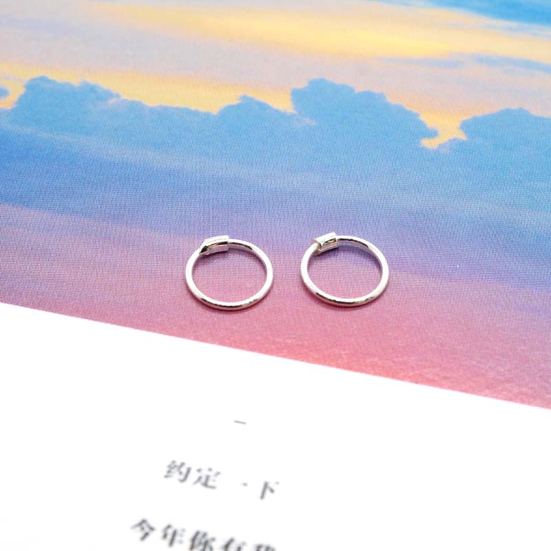 跨境供应S925银耳饰品耳圈欧美时尚简约迷你圈光身圈耳环工厂批发详情5