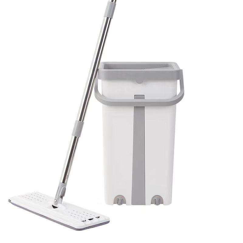Wet and dry rotary mop and bucket set