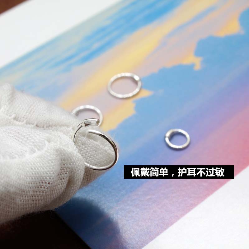 跨境供应S925银耳饰品耳圈欧美时尚简约迷你圈光身圈耳环工厂批发详情2