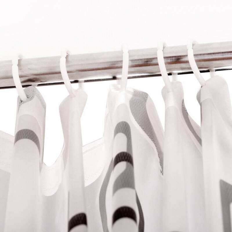 Factory Direct Pe Plastic Circle Printed Shower Curtain Waterproof Bathroom Partition Curtain Pvc Bag details Picture