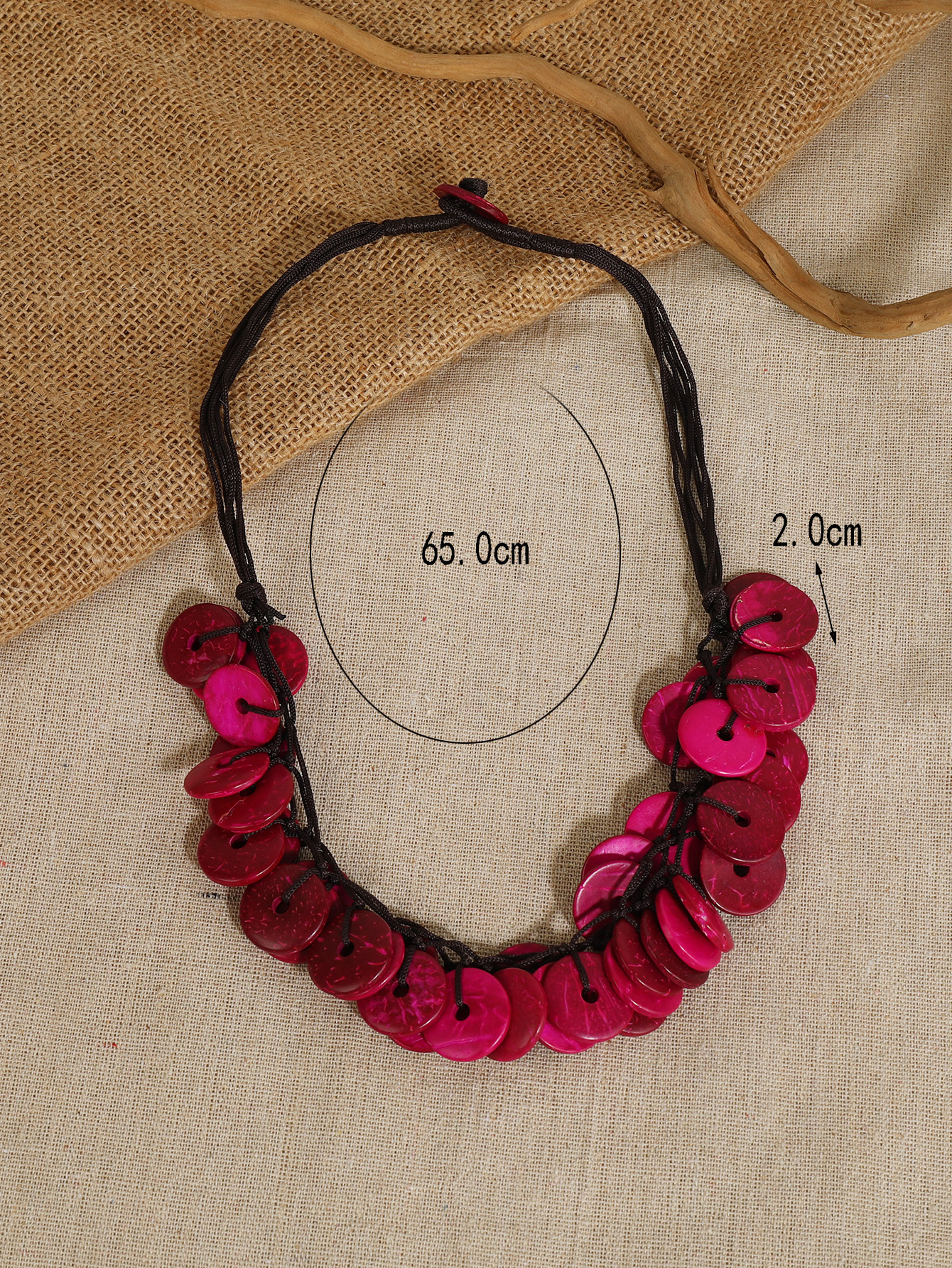 Bohemian tropical style ethnic style handmade coconut shell beaded winding necklace 127 details Picture