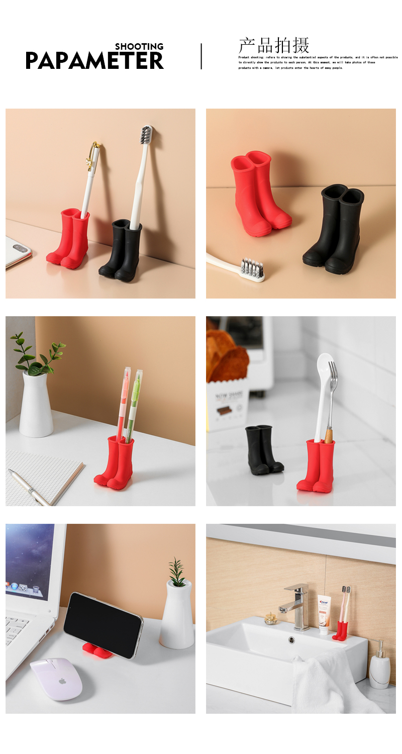 雨鞋雨靴手机支架座 个性笔架笔筒 创意牙刷架 懒人手机摆放架 手机配件详情4