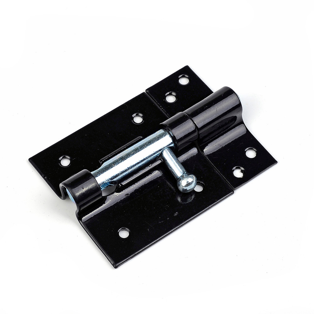 Old anti-theft black bolt fork iron door latch door door cabinet hardware parts simple bolt full figure