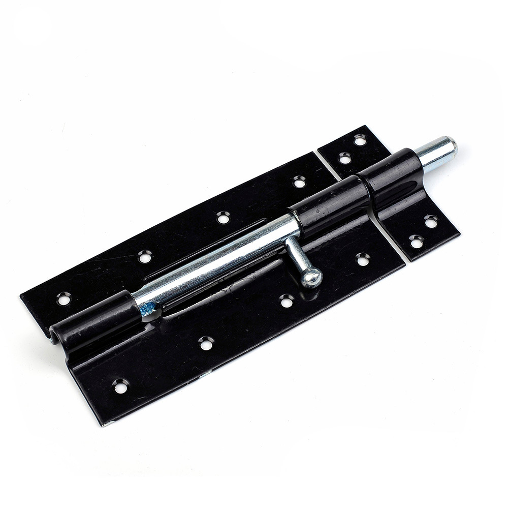 Old anti-theft black bolt fork iron door latch door door cabinet hardware parts simple bolt Specification drawing
