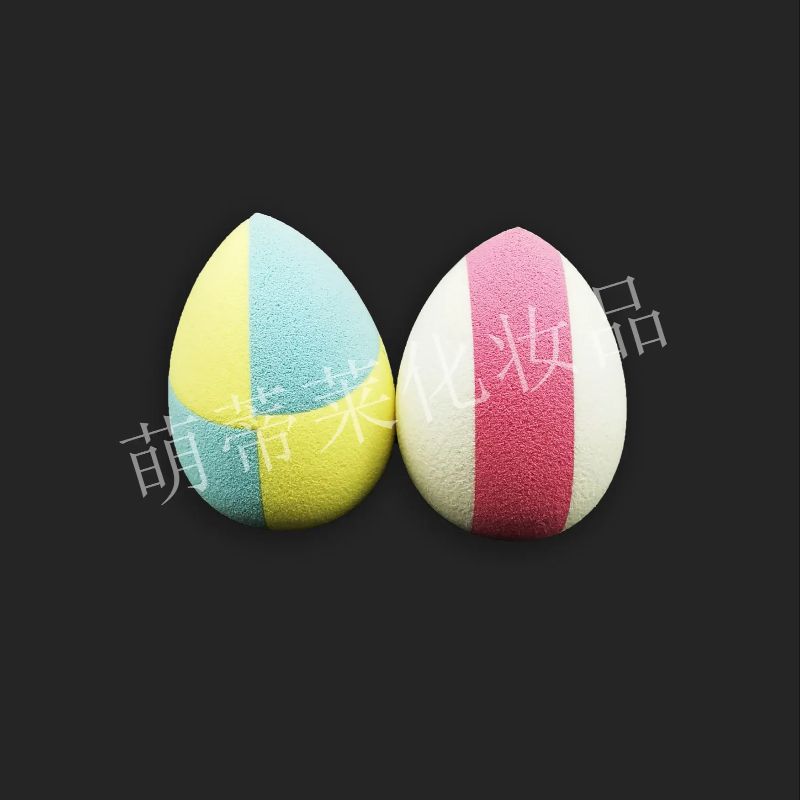 Geometry Latex Water Drop Powder Puff Two-Color Combination Sbr Powder Puff Splicing Mixed Color Gourd Water Drop Powder Puff details Picture