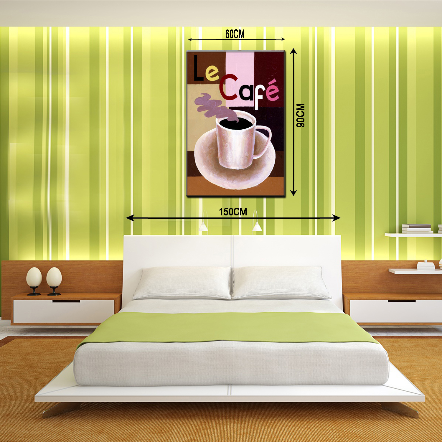 Coffee cup oilpainting decorative paintings, apartment and hotel matching paintings, one-piece consignment factory, oilpainting, living room and dining room triptyl decorative paintings, landscape abstract modern style, customizable oilpainting styles, Jiusheng pic 1