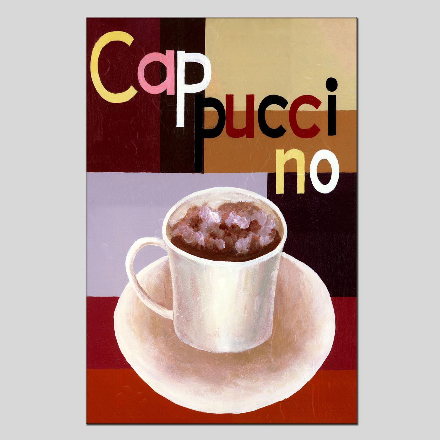 Coffee cup oilpainting decorative paintings, apartment and hotel matching paintings, one-piece consignment factory, oilpainting, living room and dining room triptyl decorative paintings, landscape abstract modern style, customizable oilpainting styles, Jiusheng pic 2