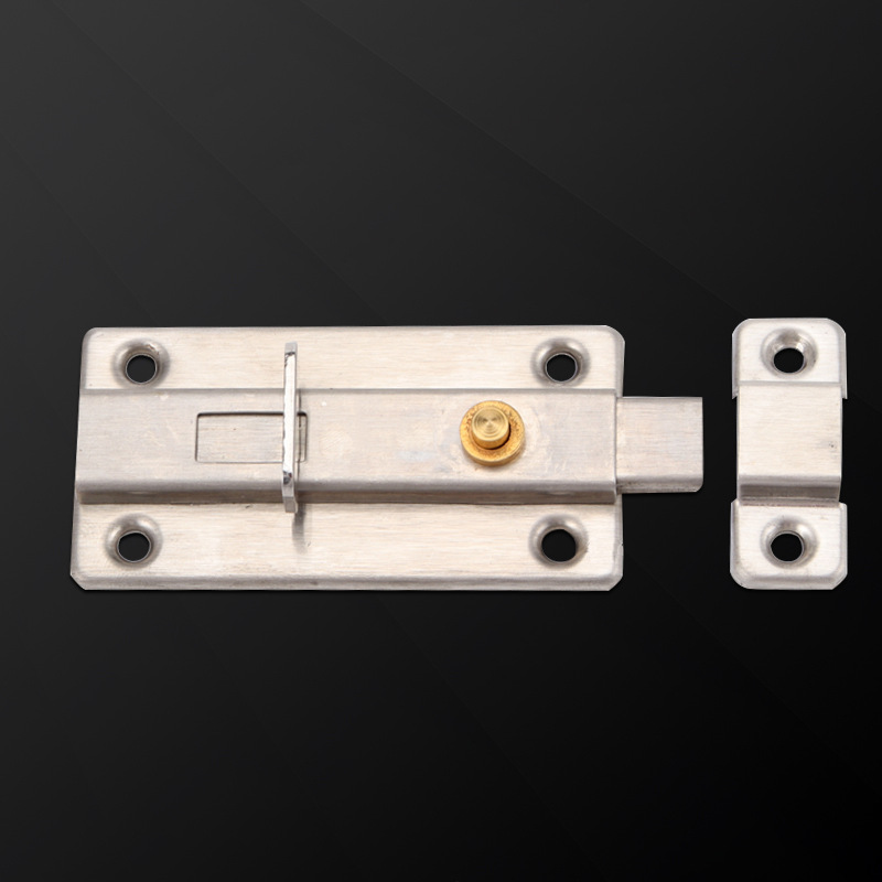 Self - spring bolt stainless steel semi - automatic bolt anti - theft door simple clear bolt toilet latch latch full figure