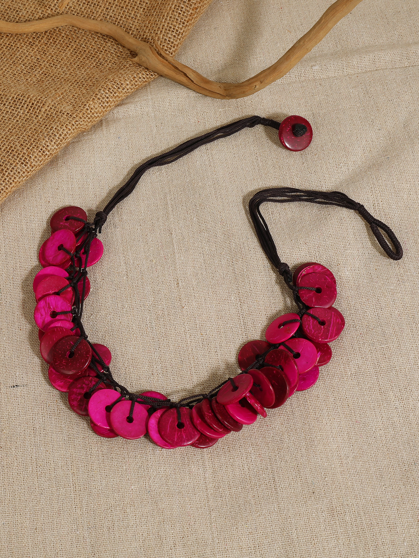 Bohemian tropical style ethnic style handmade coconut shell beaded winding necklace 127 Specification drawing