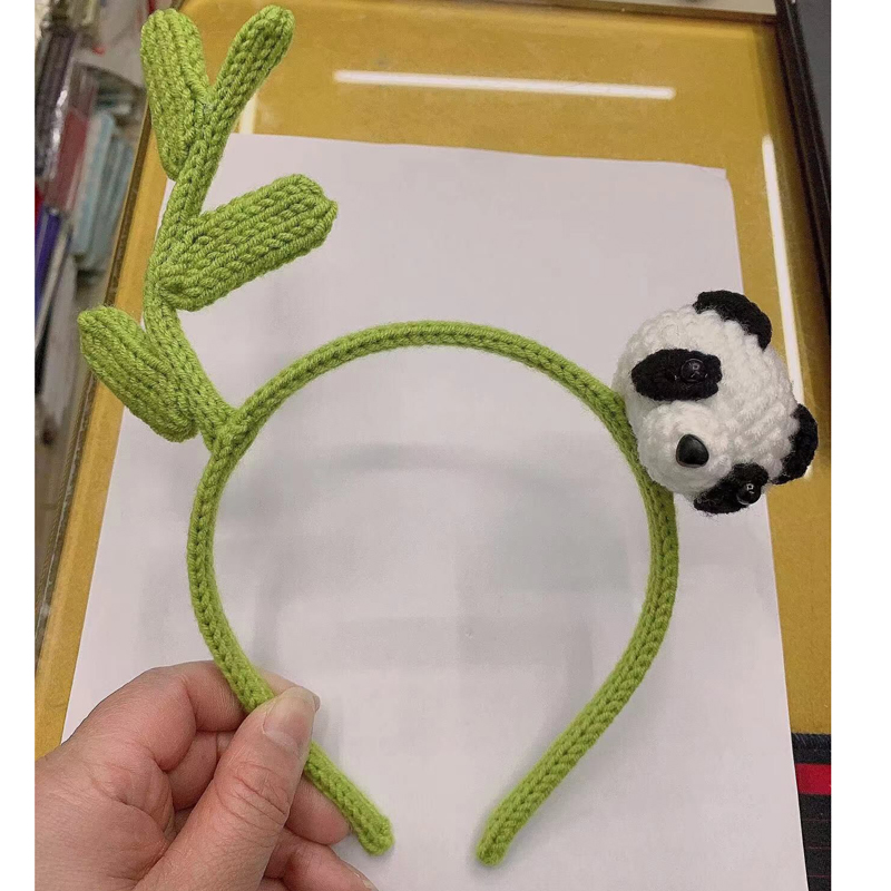 老虎长尾毛线发箍手工编织兔子卡通动物头箍造型表演道具针织头饰详情8