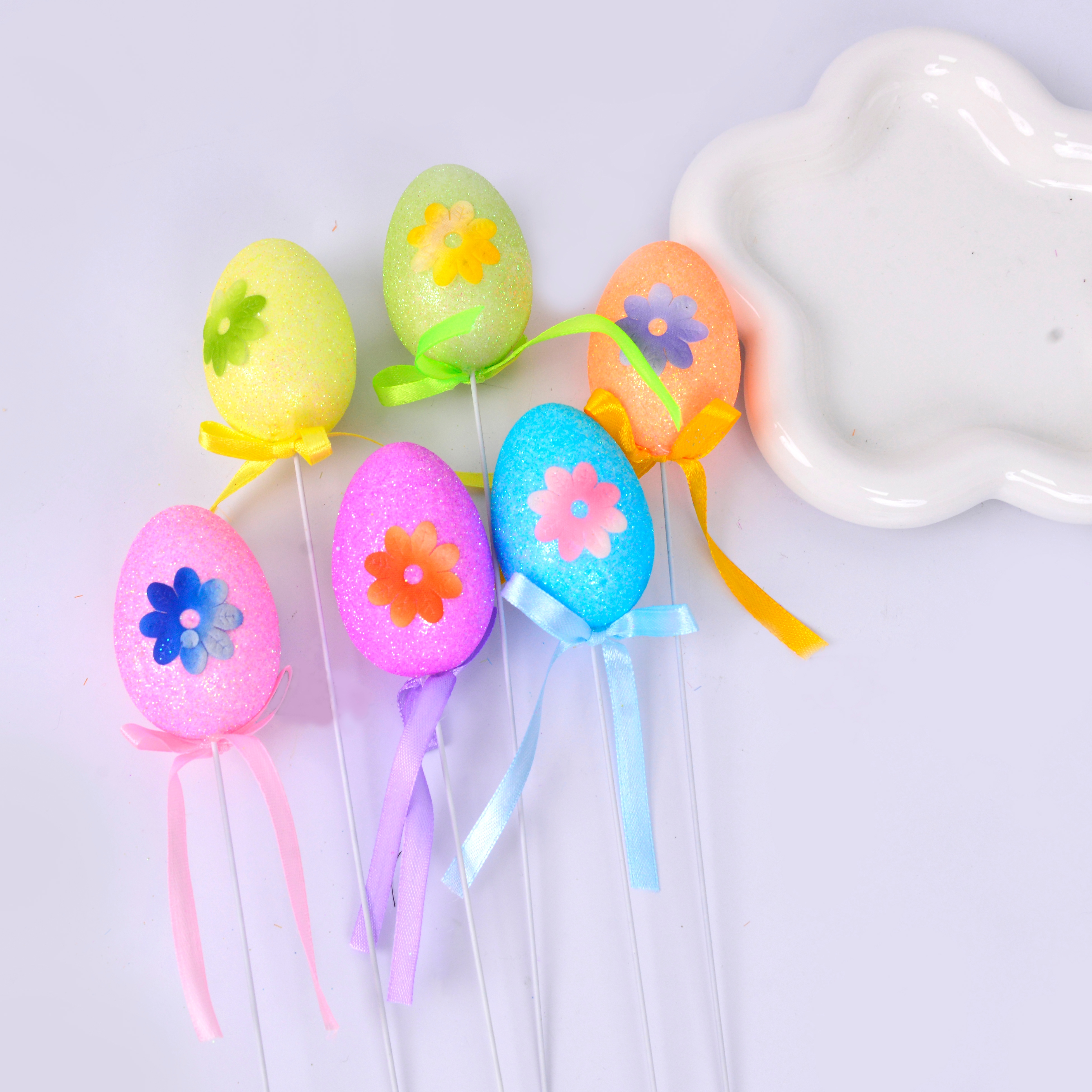 Children's Handmade Diy Easter Egg Painted Doodle Eggs With Patterned Imitation Plastic Painted Egg Shells details Picture