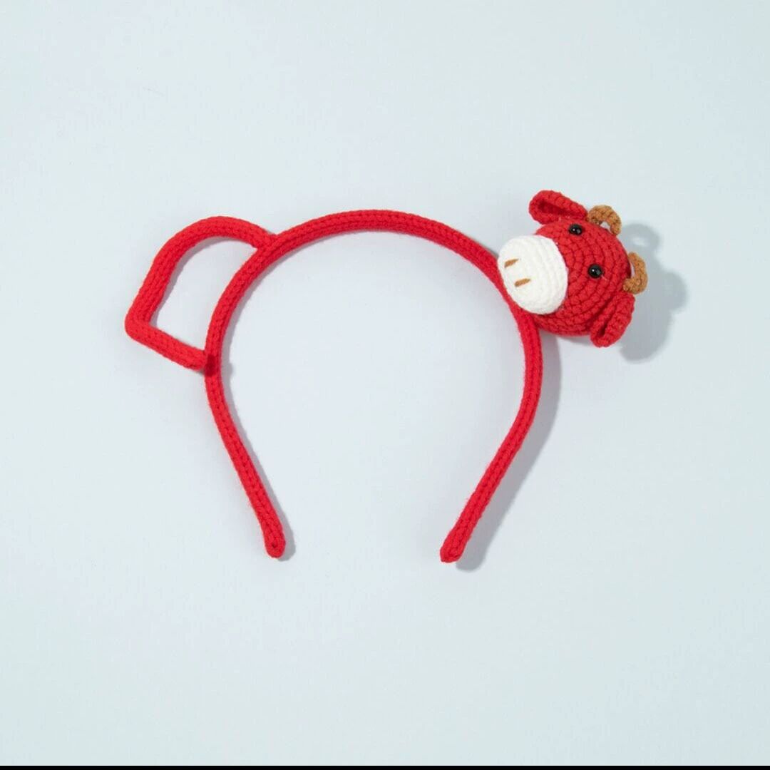 老虎长尾毛线发箍手工编织兔子卡通动物头箍造型表演道具针织头饰详情11