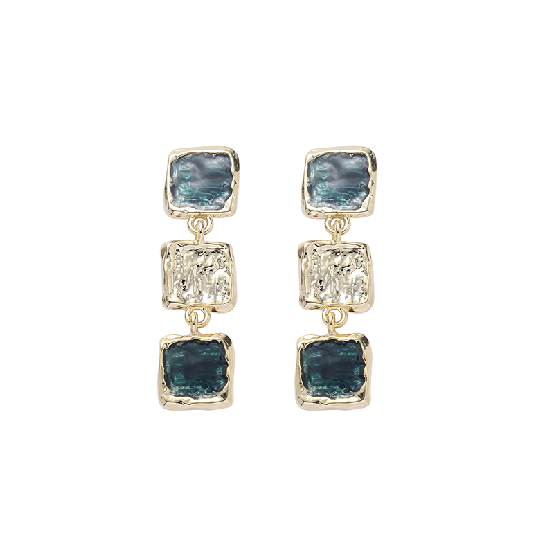 Korean Thin Paint Craft Artistic Haze Blue Temperament Earrings Stud Feather Butterfly Jewelry Item Picture