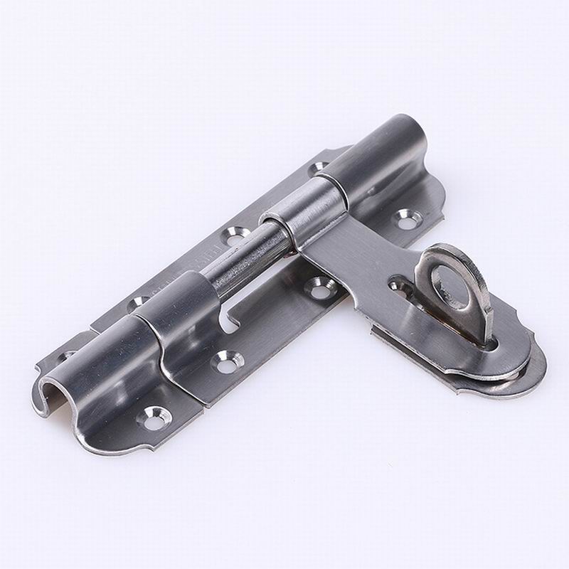 Stainless steel heavy duty bolt thickened stainless steel bolt anti-theft door bolt bull nose lock left and right bolt Specification drawing