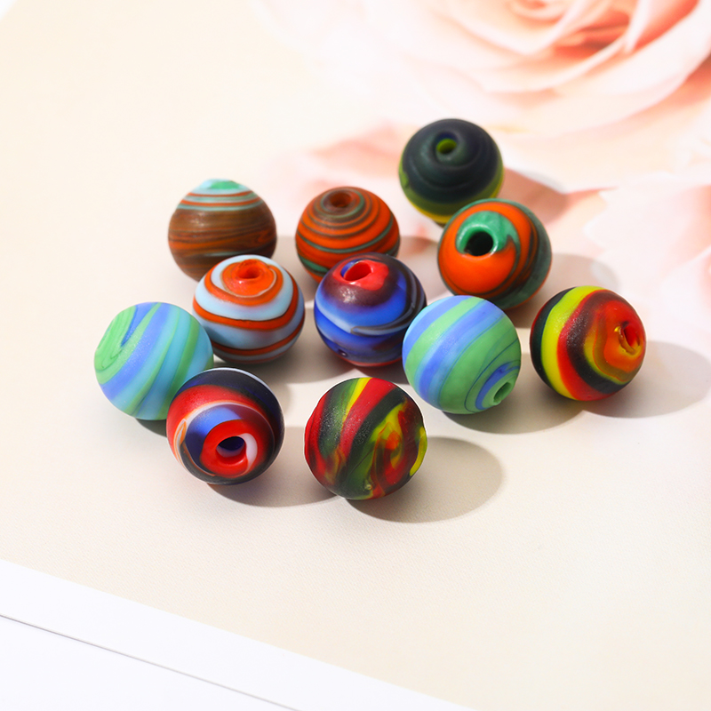 Amazon Cross-Border's New Frosted Mixed Silk Old Glass Series Of Glass Beads