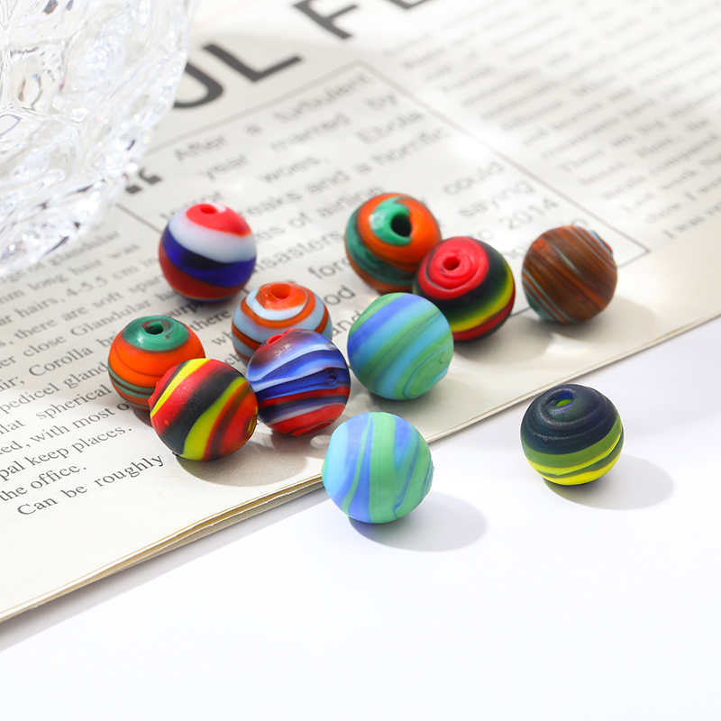 Amazon Cross-Border's New Frosted Mixed Silk Old Glass Series Of Glass Beads details Picture