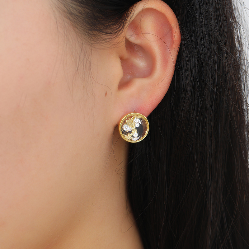 Korean Fashion Exquisite Color Fairy Small Stud Earrings Stud Feather Butterfly Jewelry Specification drawing