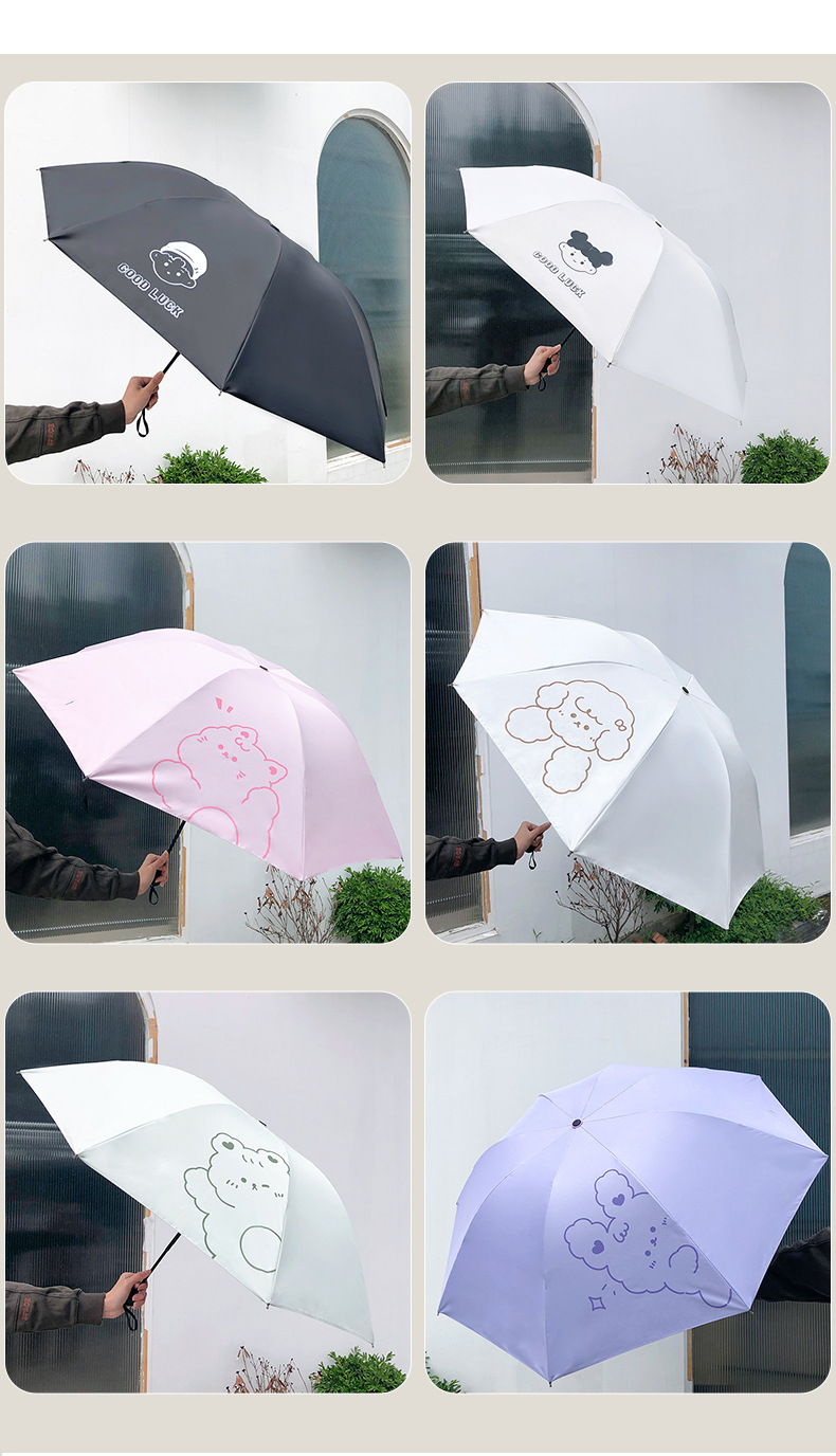 卡通折叠雨伞可收缩可爱防晒防紫外线太阳伞儿童遮阳伞晴雨伞两用详情2