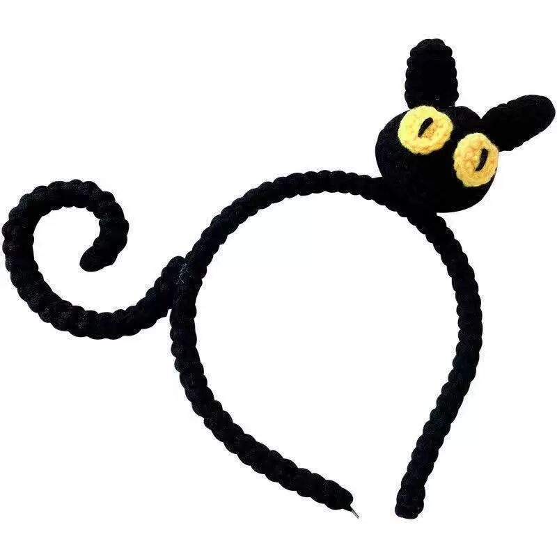 老虎长尾毛线发箍手工编织兔子卡通动物头箍造型表演道具针织头饰详情9