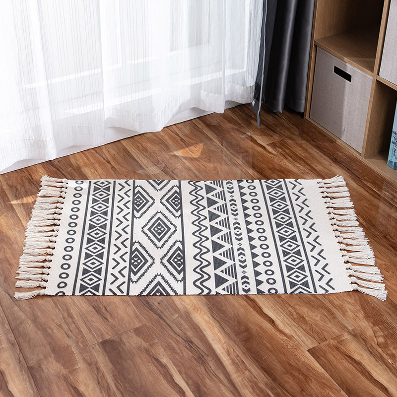 Thousands of retro national romantic Su mat Nordic simple cotton and hemp doormat bedroom bedside foot mat living room tea table carpet full figure