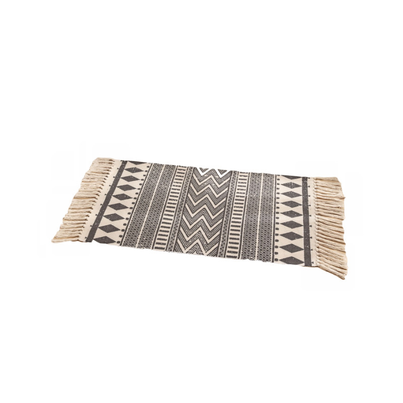 Thousands of retro national romantic Su mat Nordic simple cotton and hemp doormat bedroom bedside foot mat living room tea table carpet Item Picture