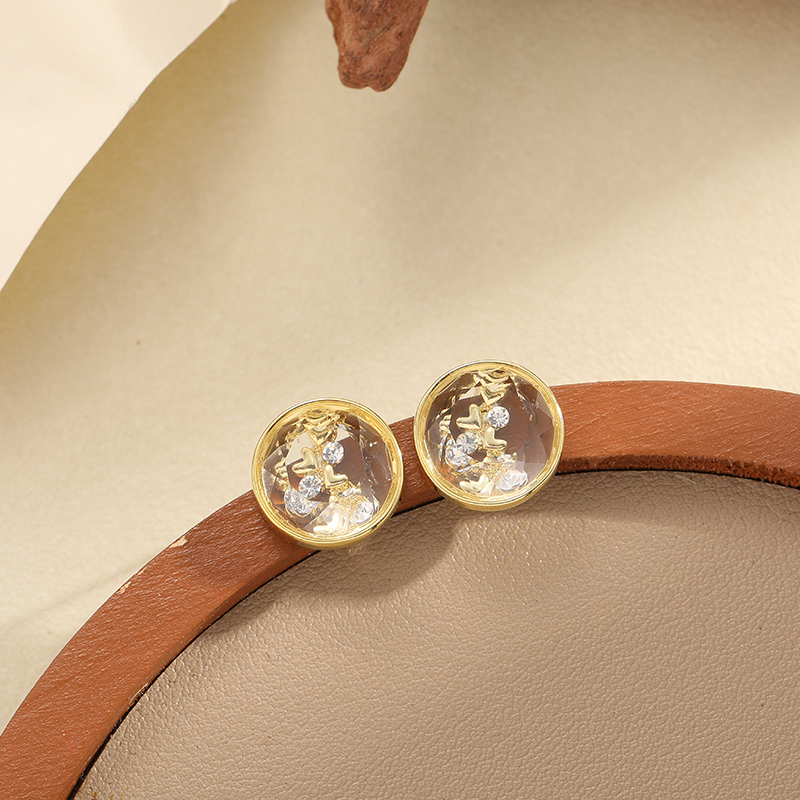 Korean Fashion Exquisite Color Fairy Small Stud Earrings Stud Feather Butterfly Jewelry details Picture