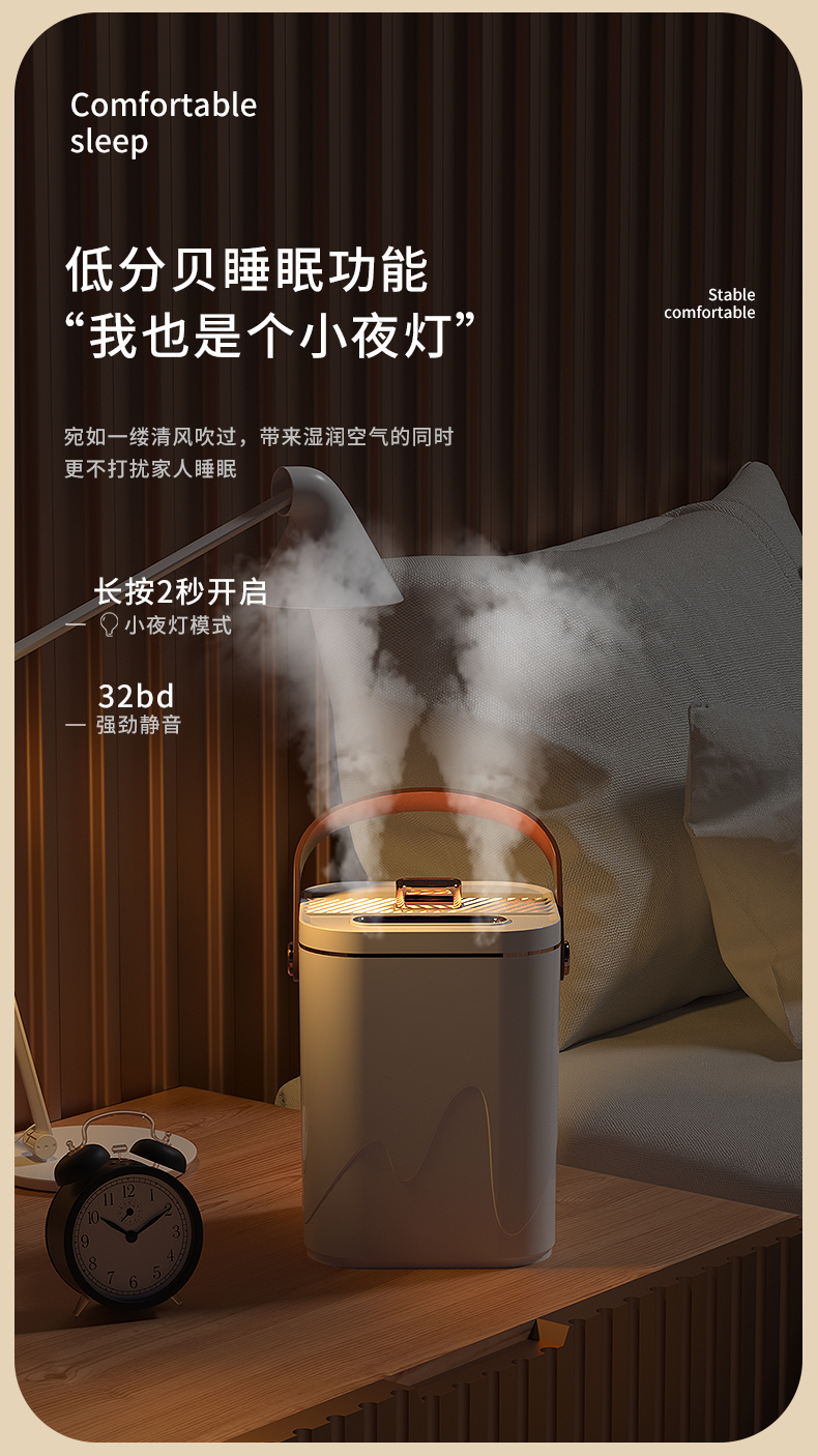 1.8L升级双喷头加湿器空气加湿器小型办公室桌面usb喷雾加湿器宿舍学生家用静音卧室床头脸部补水加湿器鼻子干燥2022详情5