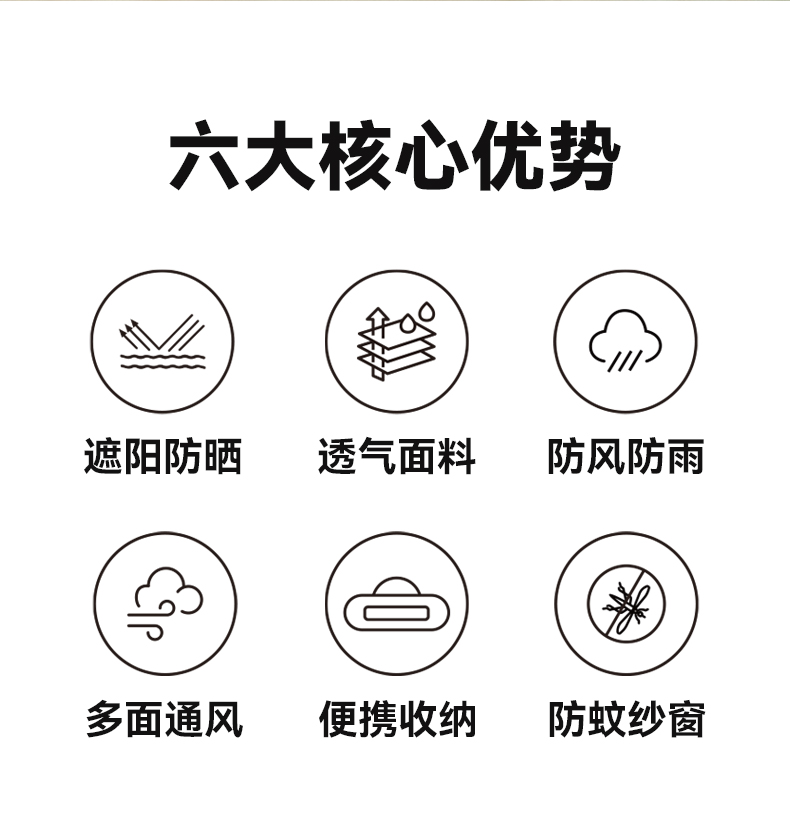 二室一厅帐篷户外野营加厚防雨便携折叠野外公园超大精致露营装备详情2