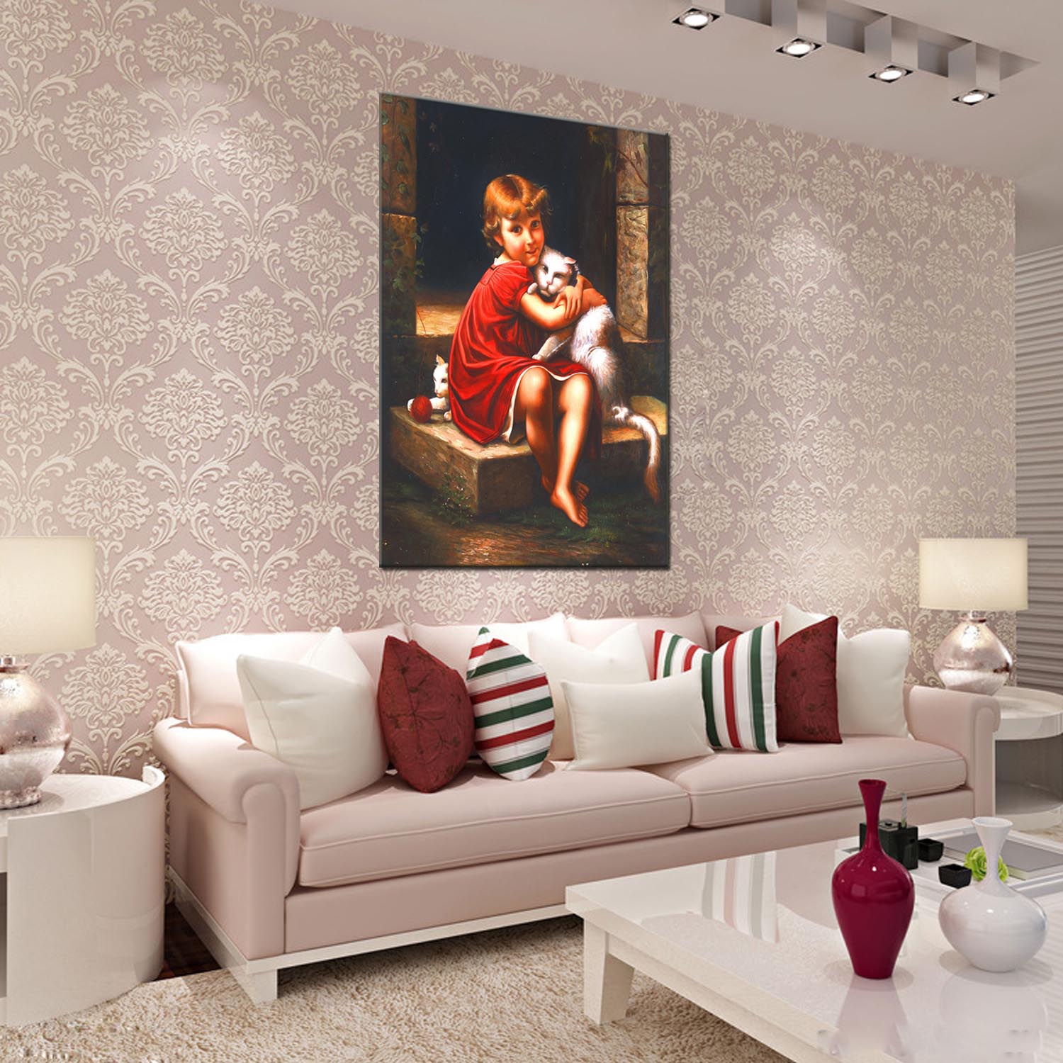 Figure 2 oilpainting Decorative painting, apartment hotel matching painting, one-piece consignment factory, Oil painting, living room and dining room triptyl decorative painting, landscape abstract, modern style, customizable, various oilpainting styles, Jiusheng pic 4