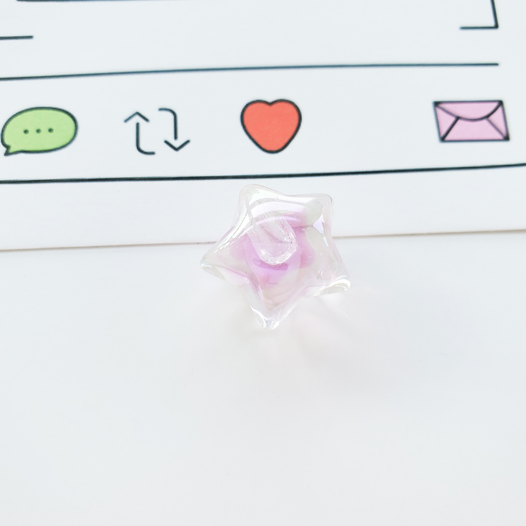 陈明饰品亚克力透明双色七彩五角星散珠DIY儿童发饰材料配件详情8